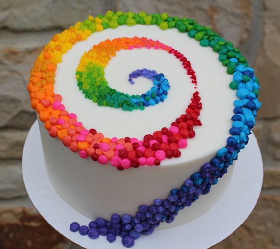 Rainbow Striped Cake with Heart - British Girl Bakes