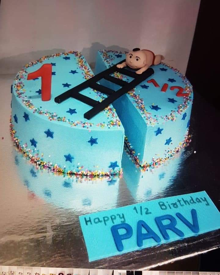Half year birthday cake - Decorated Cake by TortIva - CakesDecor