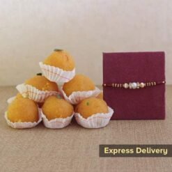 Rakhi with MotiChur Ladoo