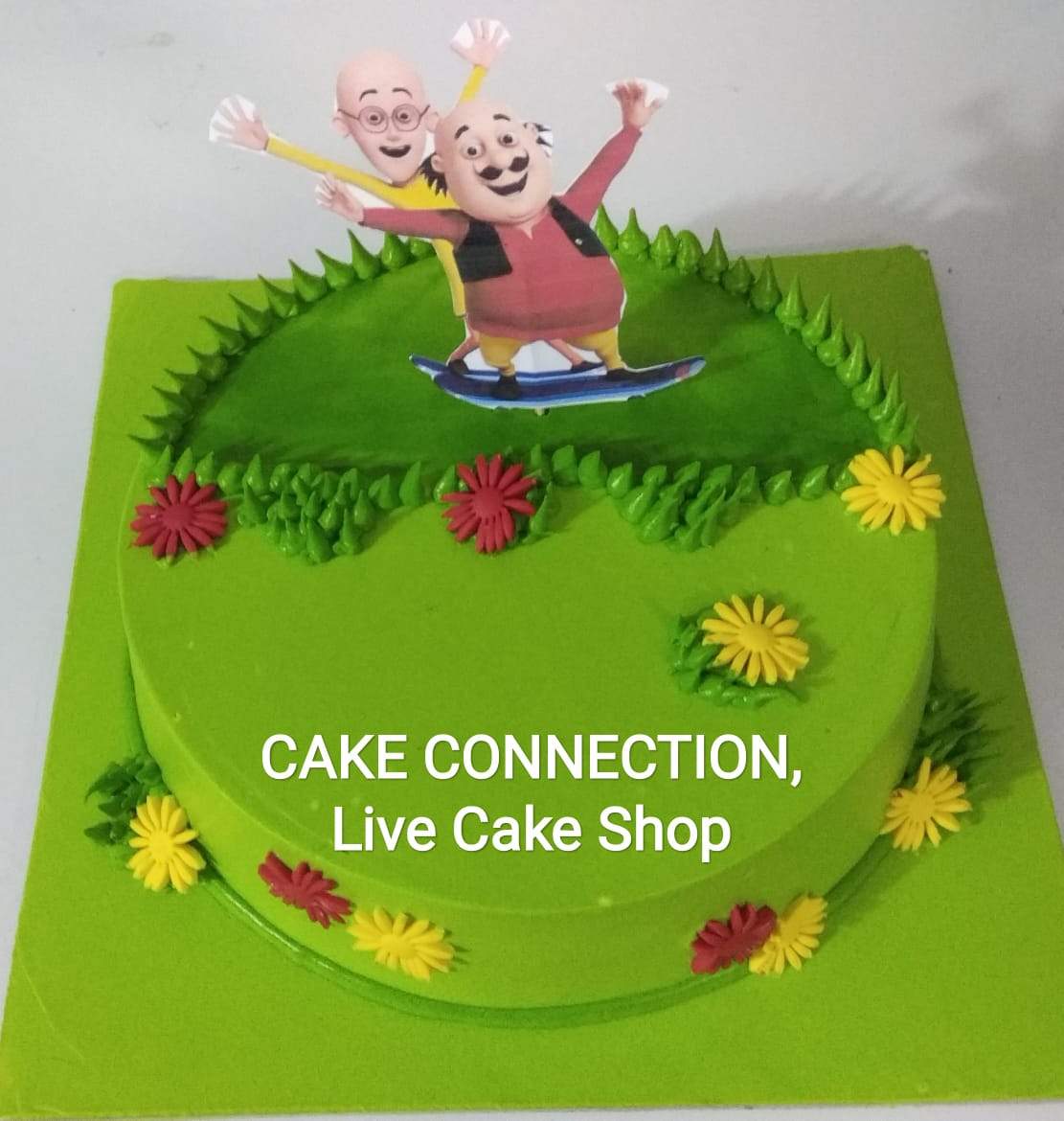 Motu Patlu Theme Cake (1Kg) - Cake Connection| Online Cake ...