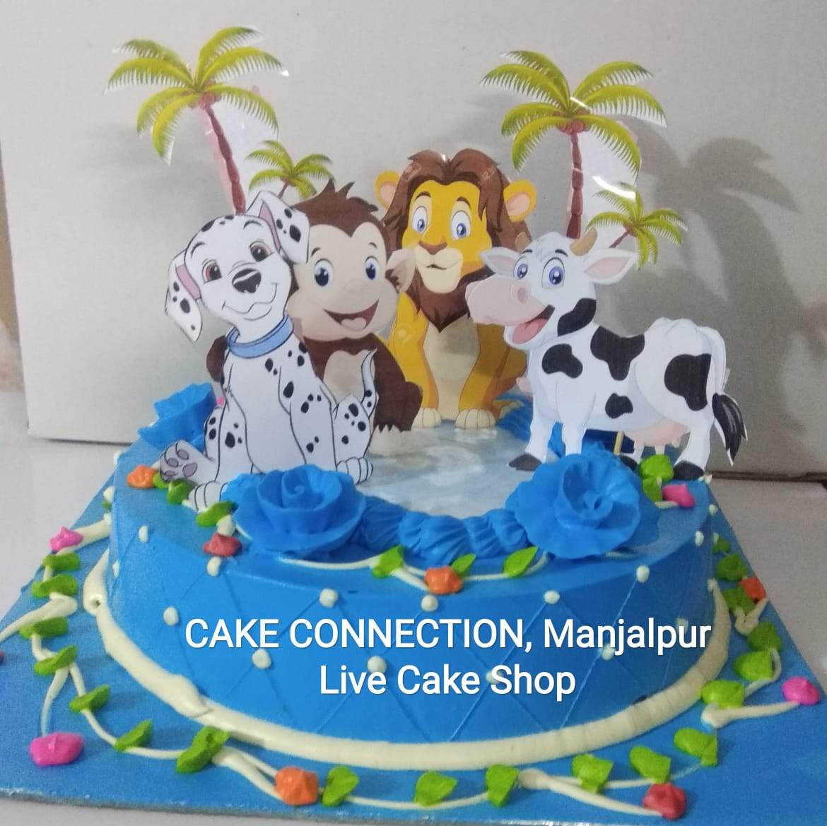 Jungle Theme Animal Cake (1Kg) - Cake Connection| Online Cake | Fruits |  Flowers and gifts delivery