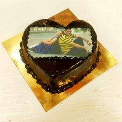 Heart Shape Chocolate Flavour Photo Cake